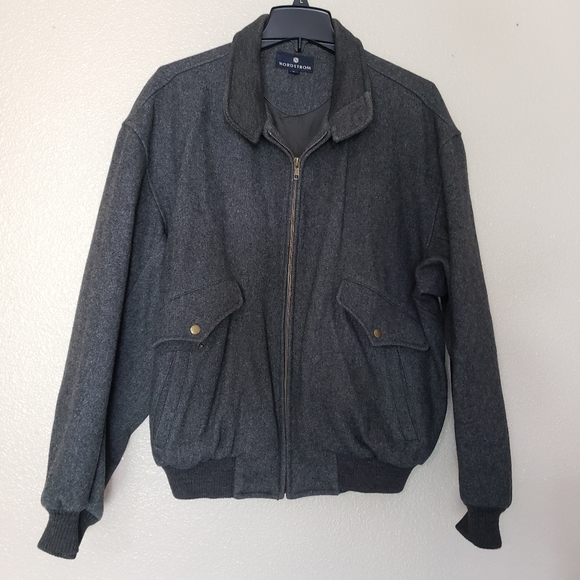 Nordstrom Other - NORDSTROM Wool Bomber Varsity Grey Jacket M